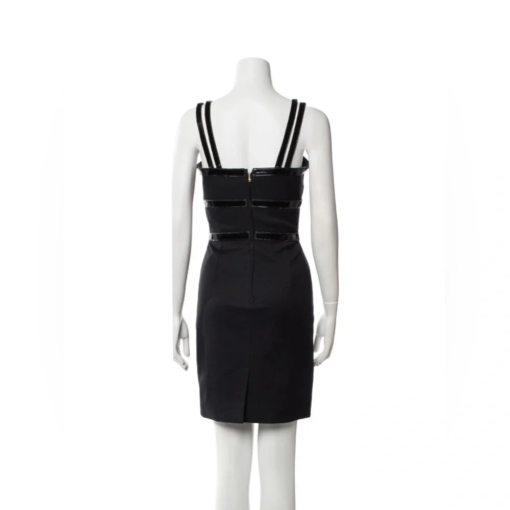 DOLCE & GABBANA Black Patent Buckle Strap Bondage Sexy Mini Dress 38 US 2 FLAWED - Picture 7 of 13